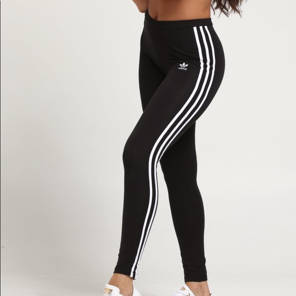 Black Striped Adidas Leggings